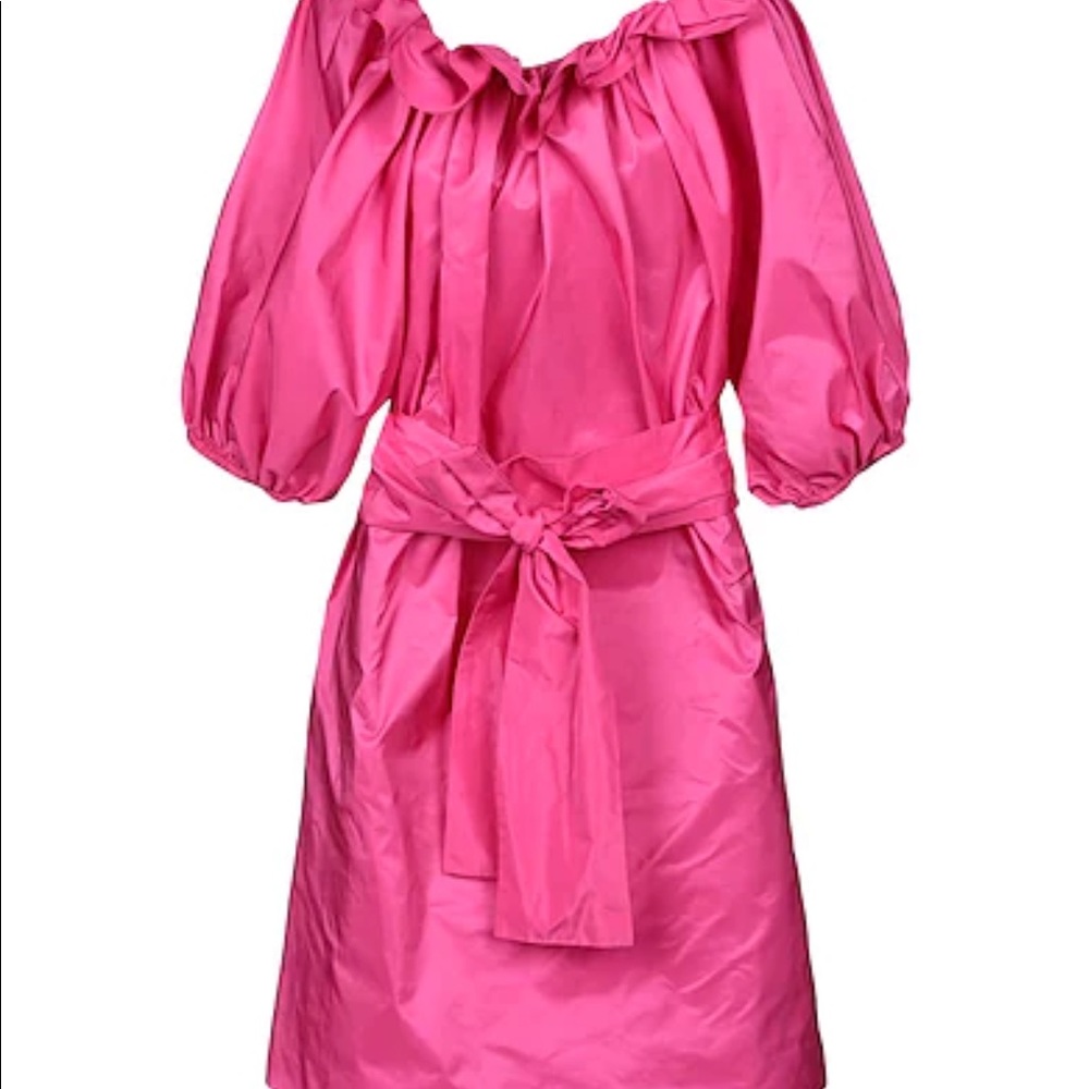 Stella McCartney fuchsia puff sleeve dress